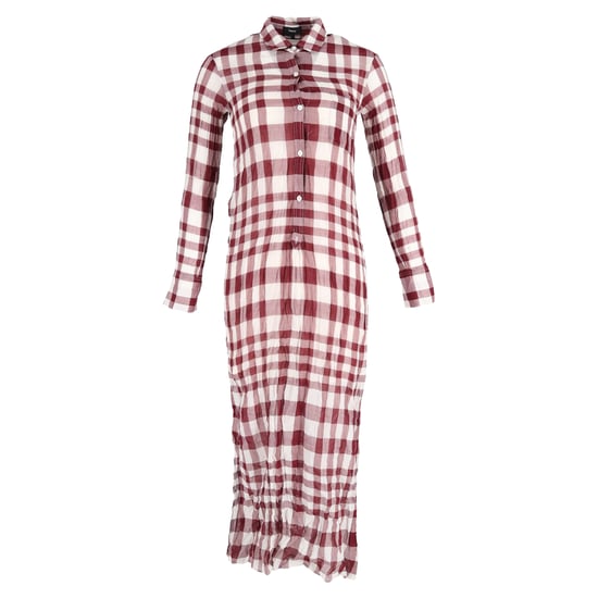 Theory Pre-owned Kariertes Hemdkleid aus Baumwolle - Rot - Image 1