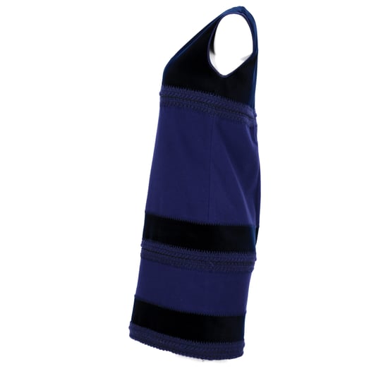 Ärmelloses Etuikleid von Alberta Ferretti in Colorblock-Optik aus blauer Wolle - Image 2