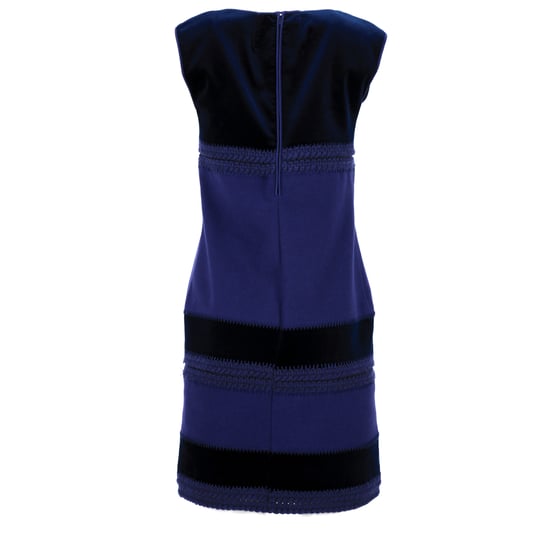 Ärmelloses Etuikleid von Alberta Ferretti in Colorblock-Optik aus blauer Wolle - Image 3