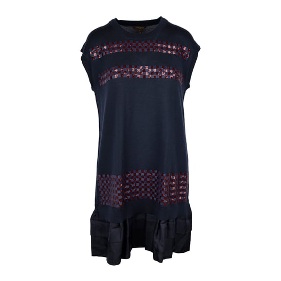 Louis Vuitton – Marineblaues Wollkleid mit Paillettendetails – 10er - Image 1