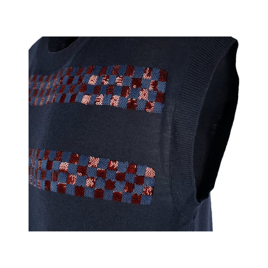 Louis Vuitton – Marineblaues Wollkleid mit Paillettendetails – 10er - Image 4