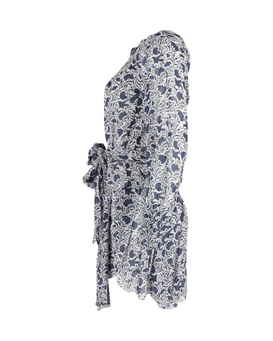 Isabel Marant bedrucktes, asymmetrisches Minikleid aus marineblauer Baumwolle - Image 2