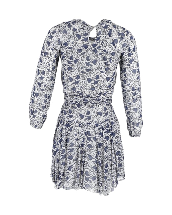 Isabel Marant bedrucktes, asymmetrisches Minikleid aus marineblauer Baumwolle - Image 3