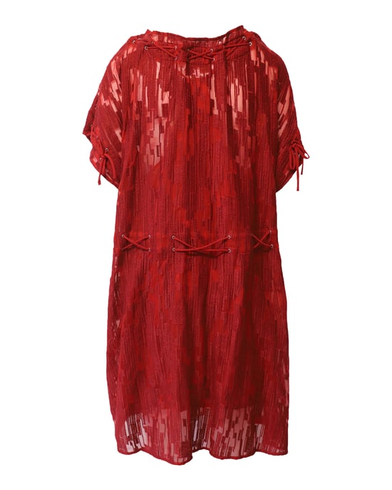 Iro Midikleid mit Schnürung aus Polyester - Rot - Image 3