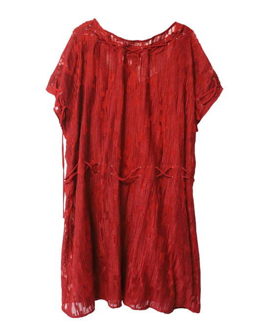Iro Midikleid mit Schnürung aus Polyester - Rot - Image 4