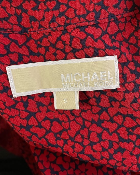 Michael Michael Kors Kleid mit Herzmuster aus rotem Polyester - Image 3