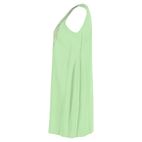 Moschino Günstiges und schickes, verziertes Minikleid aus grüner Seide - Image 2