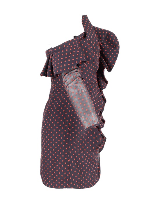 Self-Portrait Plumetis Minikleid aus rotem Polyester mit Print - Image 2
