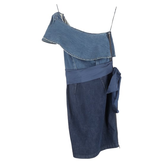 Lanvin Minikleid mit einem Schulterträger aus blauem Denim - Image 1