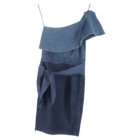 Lanvin Minikleid mit einem Schulterträger aus blauem Denim - Image 2