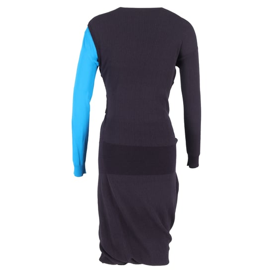 Bottega Veneta Deconstructed Midikleid aus blauem und violettem Polyamid - Image 3