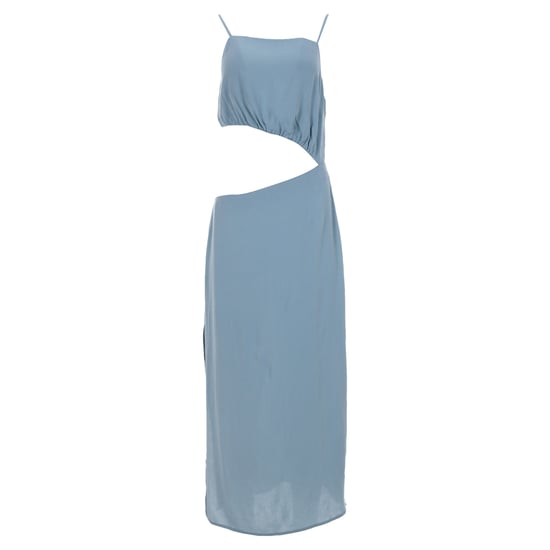 Reformation Midikleid mit eckigem Ausschnitt in hellblauer Viskose - Image 1