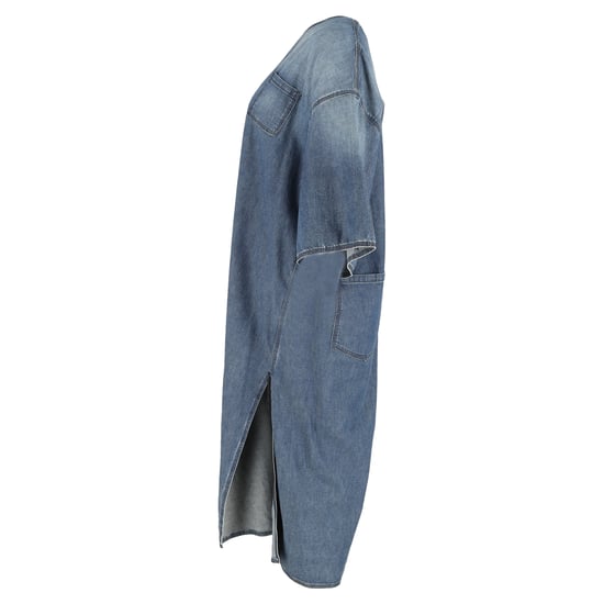 Maison Margiela Midikleid mit V-Ausschnitt und Seitenschlitz aus Baumwoll-Denim - Image 2