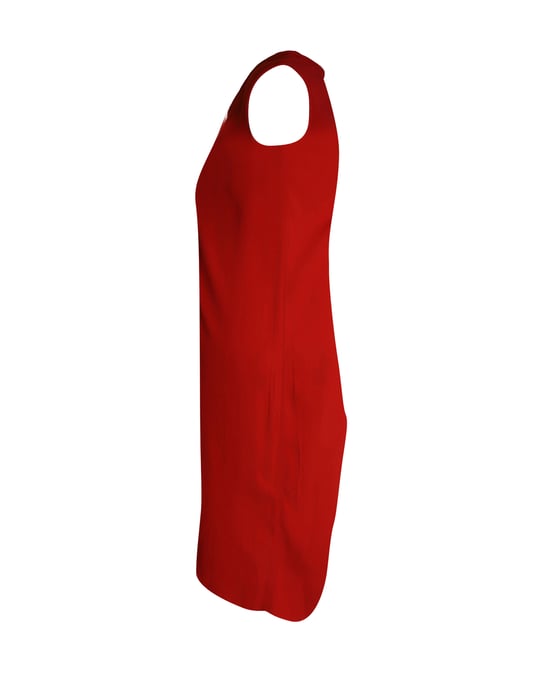 Ärmelloses Kleid von Sandro Paris mit Spitzenbesatz und V-Ausschnitt in Rot (Cupro) - Image 2