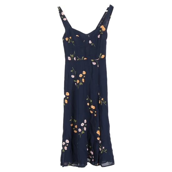 Reformation Fulton Midikleid mit Blumenmuster aus marineblauer Viskose - Image 1