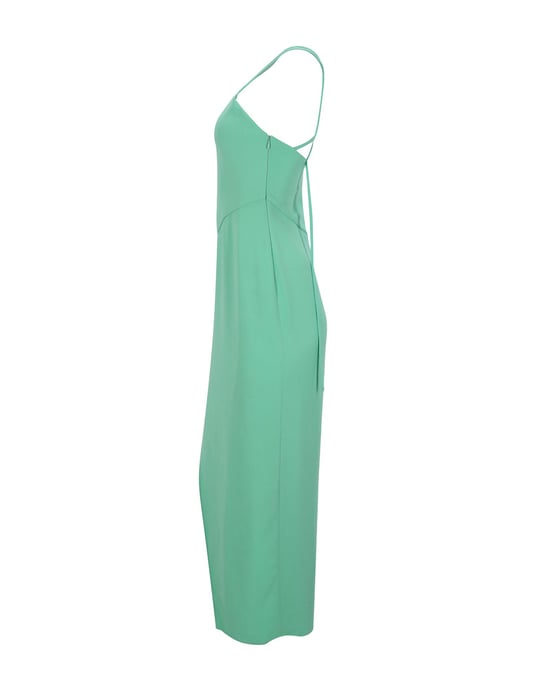 Das Attico Trägerkleid Midi aus grüner Viskose - Image 3