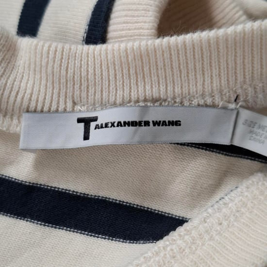 T Alexander McQueen Strickkleid mit Streifenmuster, Midi-Länge, aus blauer Wolle - Image 3