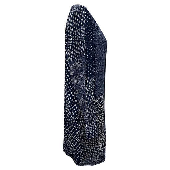 Diane von Furstenberg Reid Minikleid mit Patchwork-Print aus marineblauer Seide - Image 3