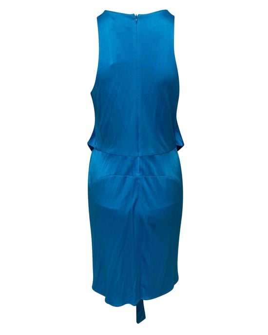 Issa London Kleid aus blauer Seide mit Drapierungsgürtel - Image 2