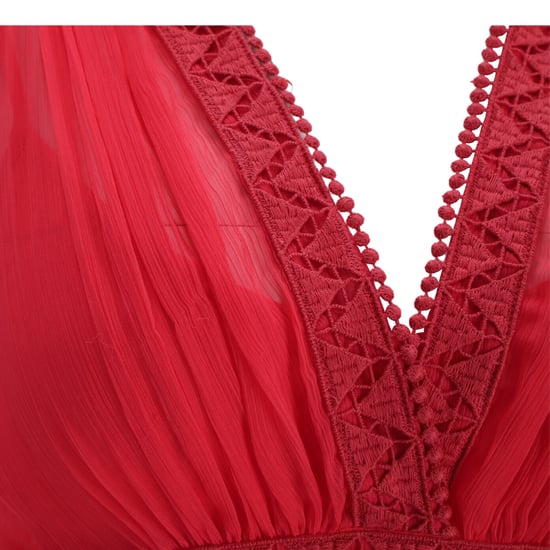Philosophy di Lorenzo Serafini – Maxikleid mit Häkelbesatz aus rotem Polyester - Image 4