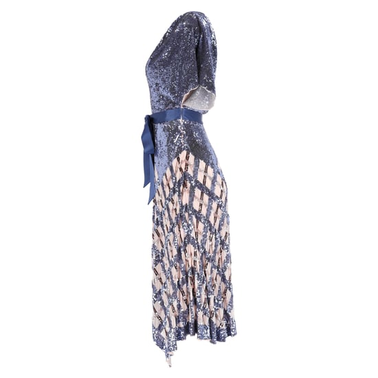 Temperley London Akiko Pailletten-Midikleid mit Gürtel aus blauem Nylon - Image 2