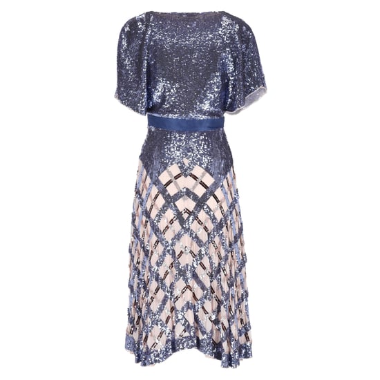 Temperley London Akiko Pailletten-Midikleid mit Gürtel aus blauem Nylon - Image 3