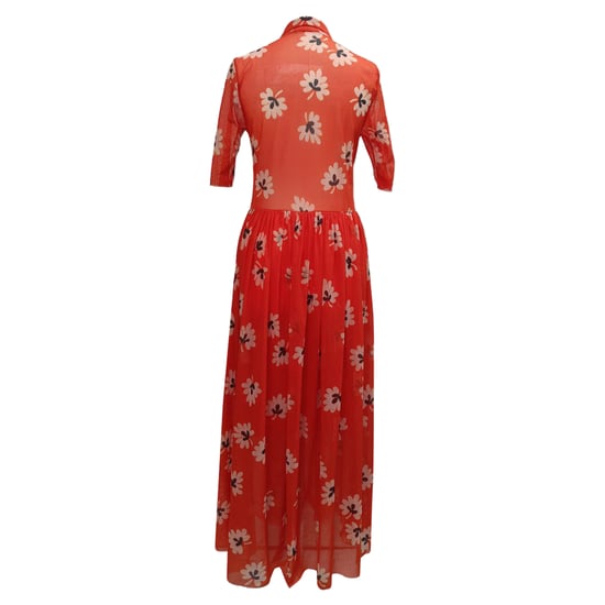 Ganni Tilden Mesh-Kleid aus rotem Polyamid - Image 3