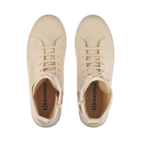 Superga - "2341 Alpina" Stiefel für Damen, Canvas, Plattform-Absatz (Rau Beige) - Image 3