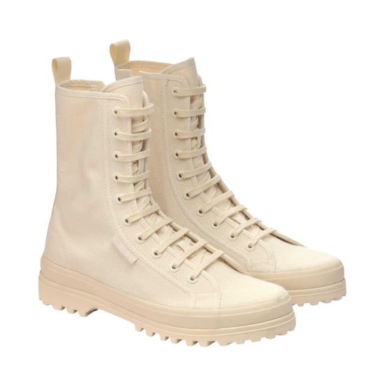 Superga - "2341 Alpina" Stiefel für Damen, Canvas, Plattform-Absatz (Rau Beige) - Image 5