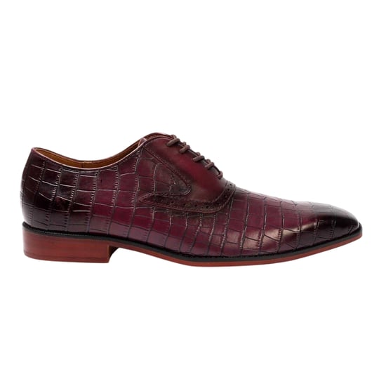 Giorgio - Krokodil Oxford-Schuhe für Herren, Vollnarbenleder (Weinrot) - Image 1