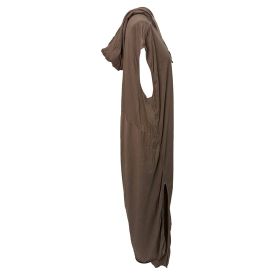 Rick Owens Edfu Kapuzen-Maxikleid aus brauner Baumwolle - Image 2