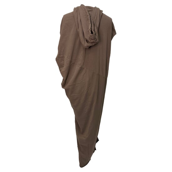 Rick Owens Edfu Kapuzen-Maxikleid aus brauner Baumwolle - Image 3