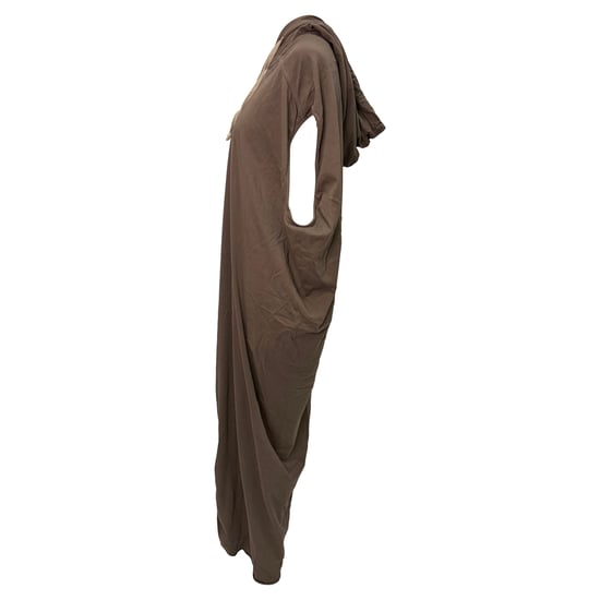 Rick Owens Edfu Kapuzen-Maxikleid aus brauner Baumwolle - Image 4