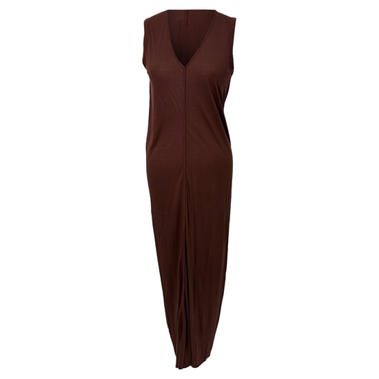 Rick Owens Maxikleid mit V-Ausschnitt aus brauner Viskose - Image 1