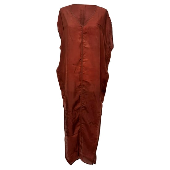 Rick Owens Arrowhead Maxikleid in Braun Cupro - Image 1