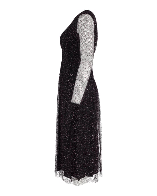 Escada Midikleid mit transparenten Ärmeln aus schwarzem Polyester - Image 3
