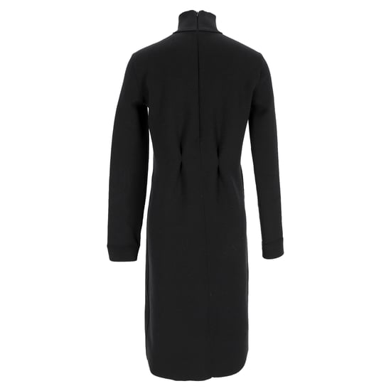 Bottega Veneta Midikleid mit hohem Kragen und langen Ärmeln aus schwarzer Viskose - Image 3
