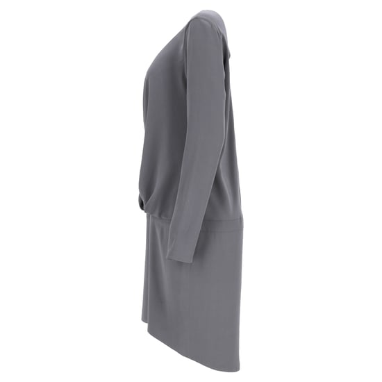 Brunello Cucinelli drapiertes Minikleid aus grauer Seide - Image 2