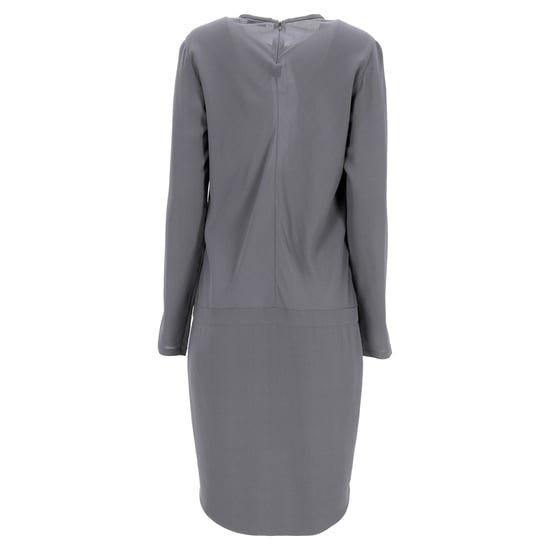 Brunello Cucinelli drapiertes Minikleid aus grauer Seide - Image 3