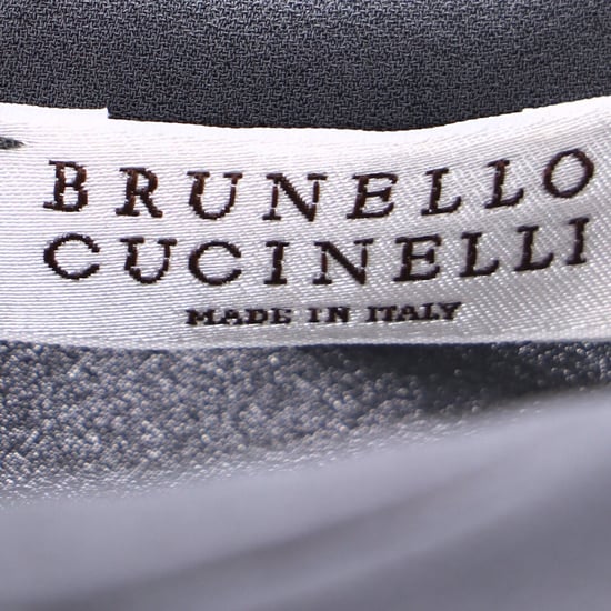 Brunello Cucinelli drapiertes Minikleid aus grauer Seide - Image 4