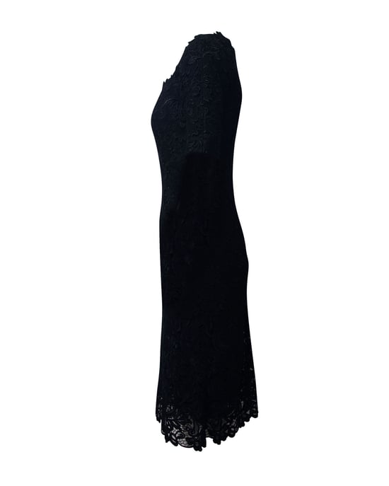 Dolce & Gabbana – Spitzenkleid mit eckigem Ausschnitt aus schwarzer Viskose - Image 2