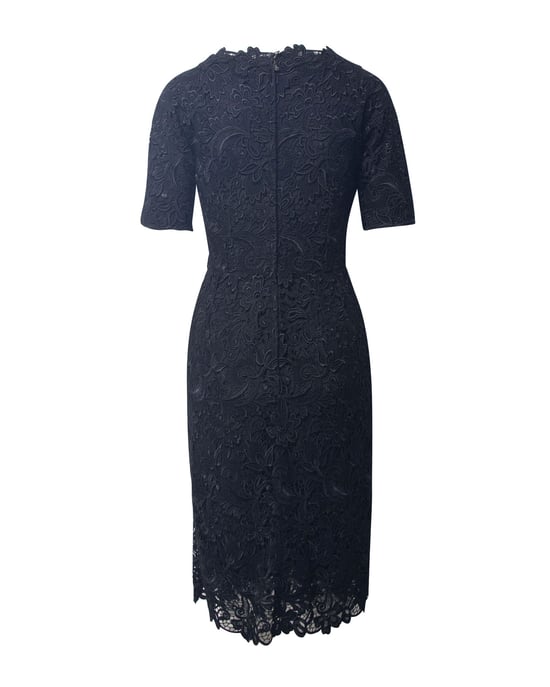 Dolce & Gabbana – Spitzenkleid mit eckigem Ausschnitt aus schwarzer Viskose - Image 3