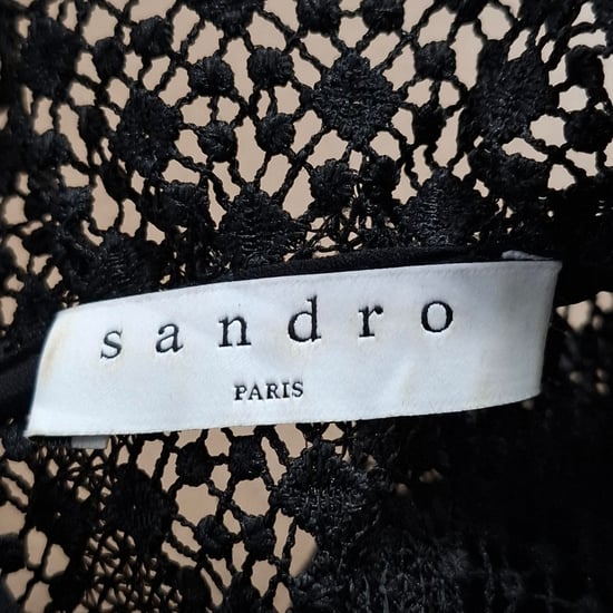 Sandro Paris Alisa Häkel-Midikleid aus schwarzem Polyester - Image 3