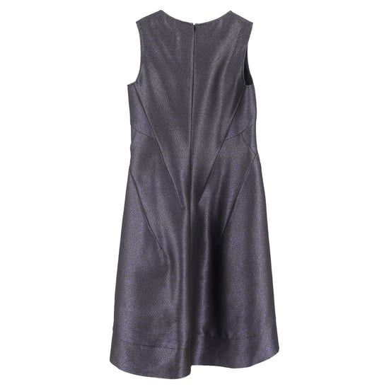 Jil Sander Midikleid mit Rundhalsausschnitt aus metallisch-grauem Polyester - Image 2