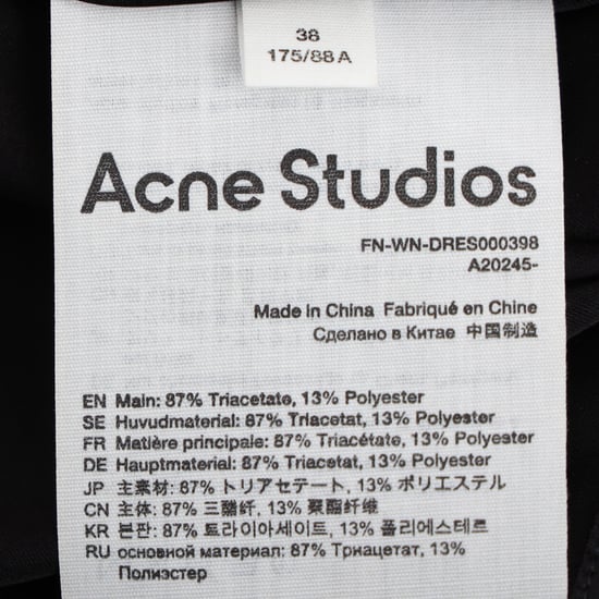 Acne Studios Midikleid aus schwarzem Triacetat, gerafft - Image 5