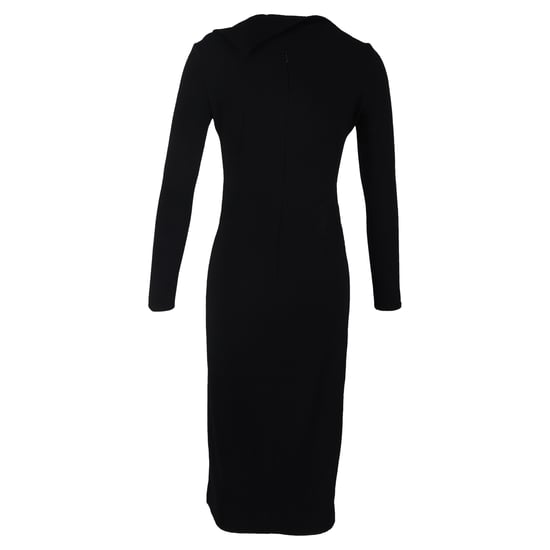 Oscar de la Renta Drapiertes Crêpe-Midikleid aus schwarzer Wolle - Image 3