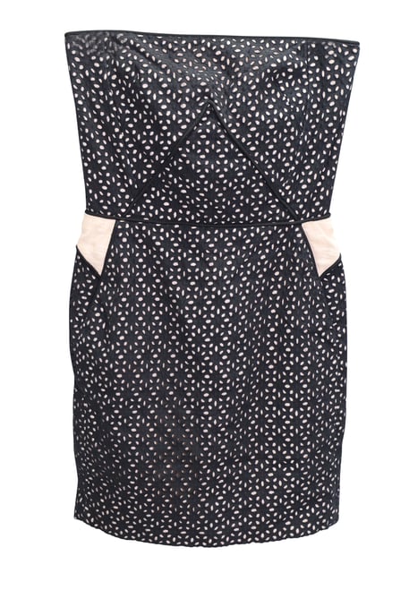 Maje Minikleid mit Lochstickerei aus schwarzer Baumwolle - Image 1