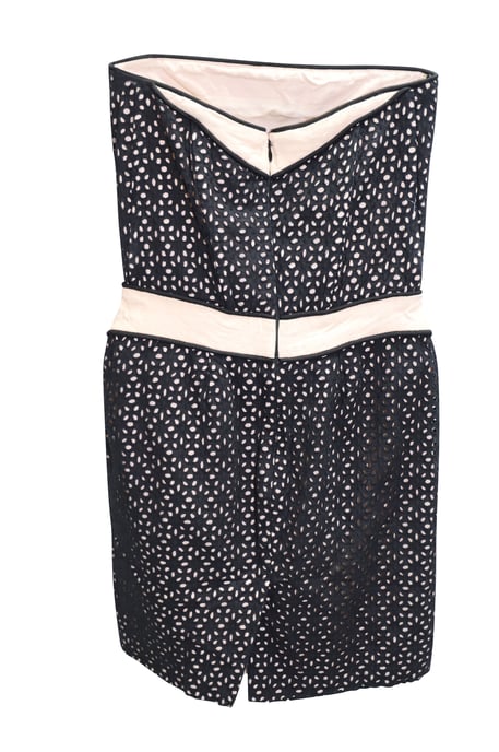 Maje Minikleid mit Lochstickerei aus schwarzer Baumwolle - Image 5