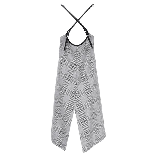 Maje Minikleid mit Karomuster und gekreuzten Trägern aus grauem Polyester - Image 3