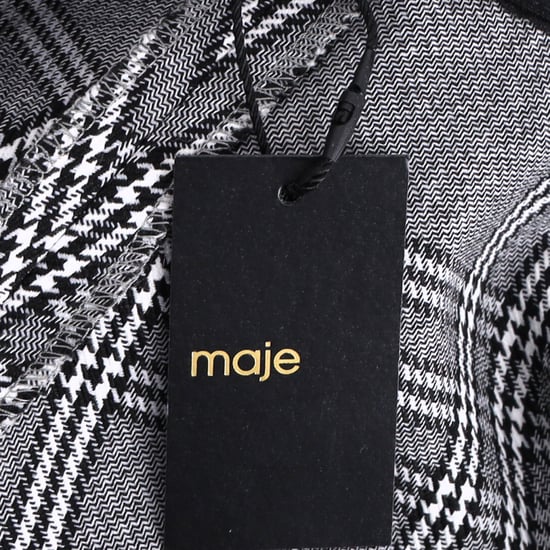 Maje Minikleid mit Karomuster und gekreuzten Trägern aus grauem Polyester - Image 4